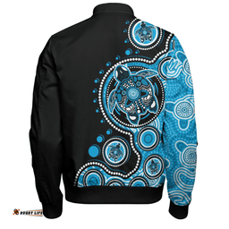 Amazing Aussie Australia Indigenous Turtle Aboriginal Dot Art Blue Bomber Jacket