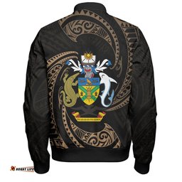Amazing Aussie Australia South Sea Islanders Solomon Islands Gold Tribal Wave Pattern Bomber Jacket