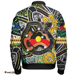 Amazing Aussie Australia Rainbow Serpent Aboriginal Dreamtime Rainbow Serpent Creates Australia Bomber Jacket