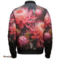 Amazing Aussie Australia Waratah Waratah Oil Painting Abstract Ver1 Bomber Jacket