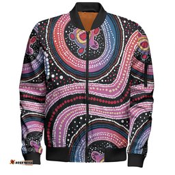 Amazing Aussie Australia Dot Painting Inspired Aboriginal Turtles With Dot In Aboriginal Bomber Jacket