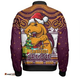 Amazing Aussie Brisbane Broncos Aussie Ugly Christmas For Die Hard Fan Supporters Bomber Jacket