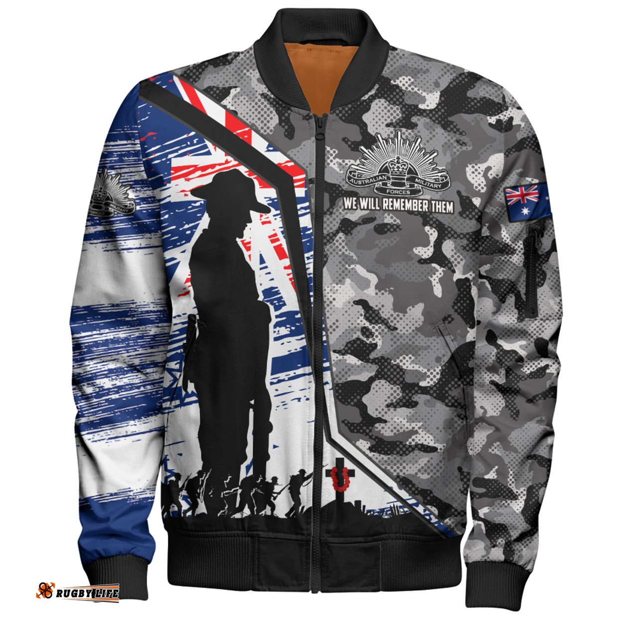 Amazing Aussie Australia Remembrance Day Heroic Soldier Legacy Bomber Jacket