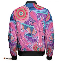 Amazing Aussie Australia Platypus Aboriginal Pink Platypus With Aboriginal Art Dot Painting Patterns Inspired Bomber Jacket