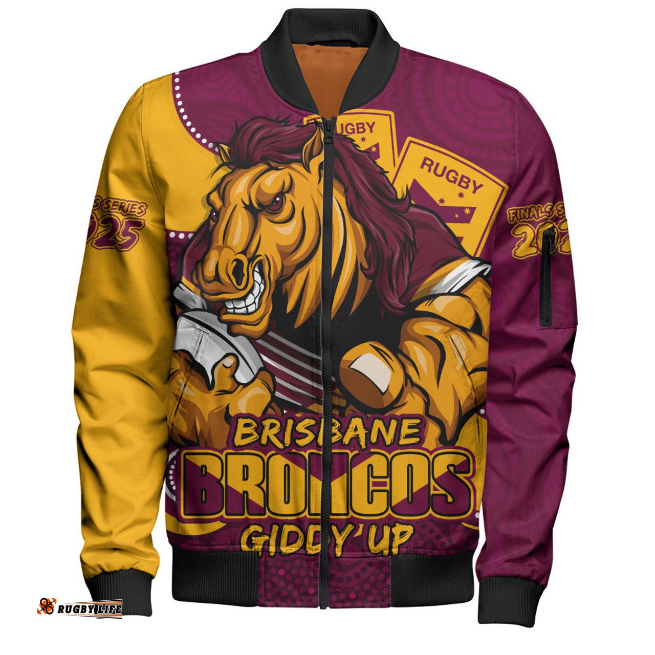 Amazing Aussie Brisbane Broncos Battle For Glory Rugby Finals Edition Bomber Jacket