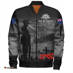 Amazing Aussie Australia Sunset Of Sacrifice And Remembrance Day Honor Bomber Jacket