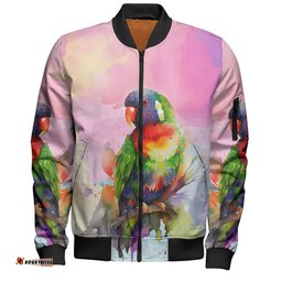 Amazing Aussie Australia Rainbow Lorikeets Rainbow Lorikeets Color Art Bomber Jacket