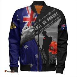 Amazing Aussie Australia Remembrance Day Australian Fallen Heroes Bomber Jacket