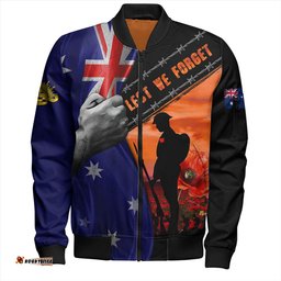 Amazing Aussie Australia Remembrance Day Australian Fallen Heroes Bomber Jacket