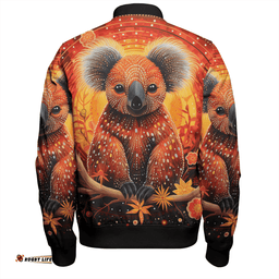Amazing Aussie Australia Koala Custom Dreaming Art Koala Aboriginal Inspired Bomber Jacket