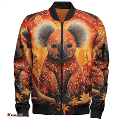 Amazing Aussie Australia Koala Custom Dreaming Art Koala Aboriginal Inspired Bomber Jacket