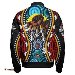 Amazing Aussie Australia Naidoc Week Custom Aboriginal Inspired and Torres Strait Islander Get Up! Stand Up! Show Up! Bomber Jacket