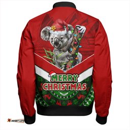 Amazing Aussie Australia Holiday Koala Merry Christmas Bomber Jacket