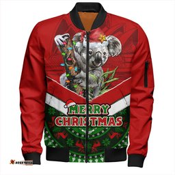 Amazing Aussie Australia Holiday Koala Merry Christmas Bomber Jacket