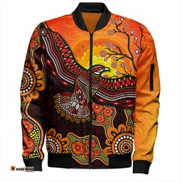 Amazing Aussie Australia Eagle Aboriginal Dot Painting Traditional Bomber Jacket