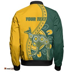 Amazing Aussie Australia Wallabies Custom Go Wallabies Aboriginal Inspired Jersey Yellow Bomber Jacket