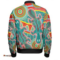 Amazing Aussie Australia Platypus Aboriginal Green Platypus With Aboriginal Art Dot Painting Patterns Inspired Bomber Jacket