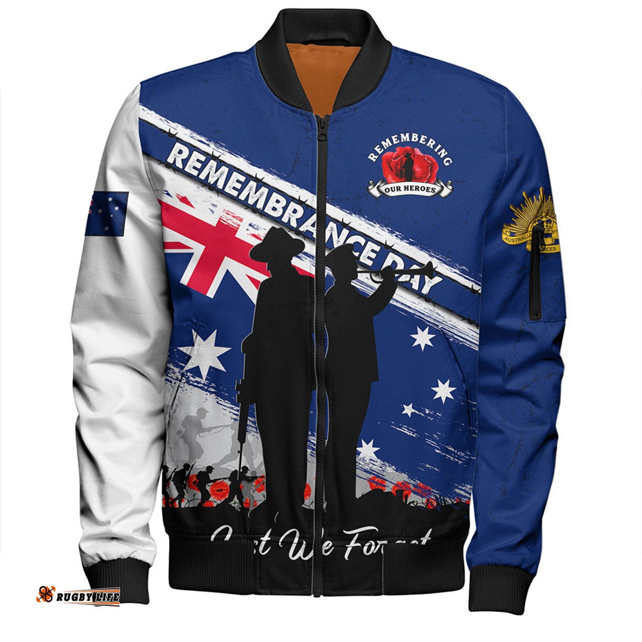 Amazing Aussie Australia Australian Heroes Remembrance Day Tribute Bomber Jacket