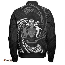 Amazing Aussie Australia South Sea Islanders Solomon Islands White Tribal Wave Pattern Bomber Jacket