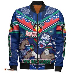 Amazing Aussie New Zealand WarriorsNaidoc Week Custom For Our Elders Home Jersey Bomber Jacket
