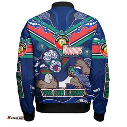 Amazing Aussie New Zealand WarriorsNaidoc Week Custom For Our Elders Home Jersey Bomber Jacket