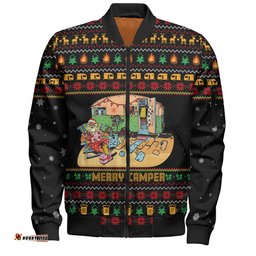 Amazing Aussie Australia Christmas Custom Aussie Christmas Merry Campers Bomber Jacket