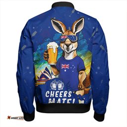 Amazing Aussie Australia Happy Australia Day Funny Kangaroo With Beer Bomber Jacket