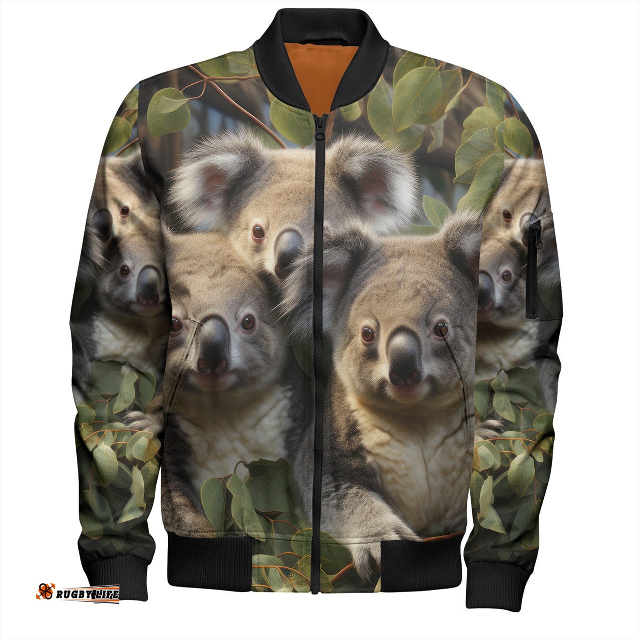 Amazing Aussie Australia Koala Three Koalas with Gum Trees Ver1 Bomber Jacket