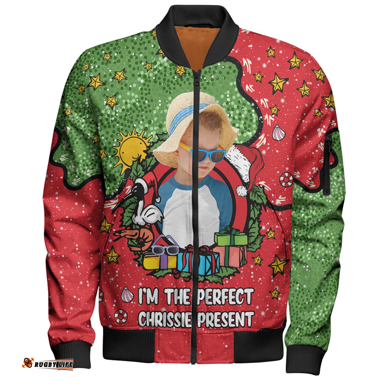 Amazing Aussie Australia Christmas Custom I'm the Perfect Present Red Bomber Jacket