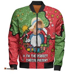 Amazing Aussie Australia Christmas Custom I'm the Perfect Present Red Bomber Jacket