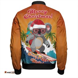 Amazing Aussie Australia Merry Christmas Surf's Up, Mate Koala Bomber Jacket