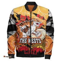 Amazing Aussie Australia Sydney Anzac Anzac Aboriginal Inspired with Poppy Flower Bomber Jacket
