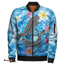 Amazing Aussie Australia Torres Strait Sea, Dhari And Dugongs Bomber Jacket