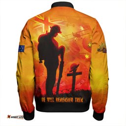 Amazing Aussie Australia Dawn Of Sacrifice Anzac Remembrance Bomber Jacket