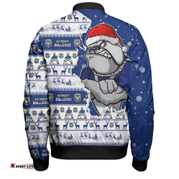 Amazing Aussie Canterbury Bankstown Bulldogs Merry Ugly Christmas Our Beloved Team Scratch Style Bomber Jacket