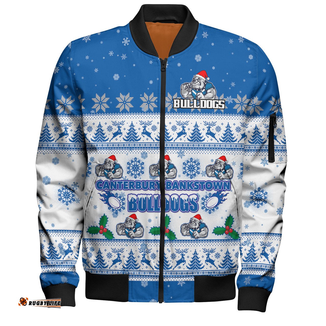 Amazing Aussie Canterbury Bankstown Bulldogs Christmas Custom Special Ugly Christmas Bomber Jacket