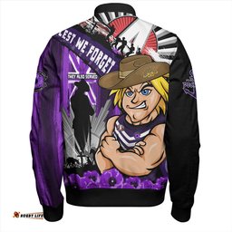 Amazing Aussie Fremantle ANZAC Day Honor Purple Valor And Spirit Bomber Jacket