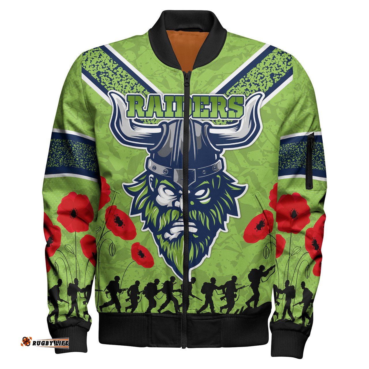 Amazing Aussie Canberra Raiders Custom Anzac Day Canberra Raiders Bomber Jacket