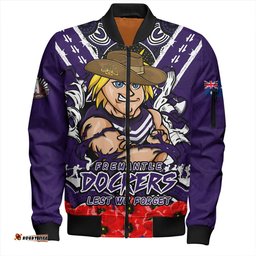 Amazing Aussie Fremantle Ripped Legacy Of The Game The ANZAC Spirit Lives On Bomber Jacket