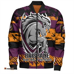 Amazing Aussie Brisbane Broncos Theme Song Inspired Bomber Jacket