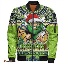 Amazing Aussie Canberra Raiders Aboriginal Xmas Special Ugly Christmas Style Bomber Jacket