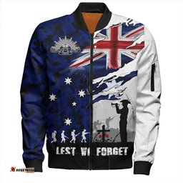 Amazing Aussie Australia Remembrance Day Lest We Forget Australian Military Tribute Blue Bomber Jacket