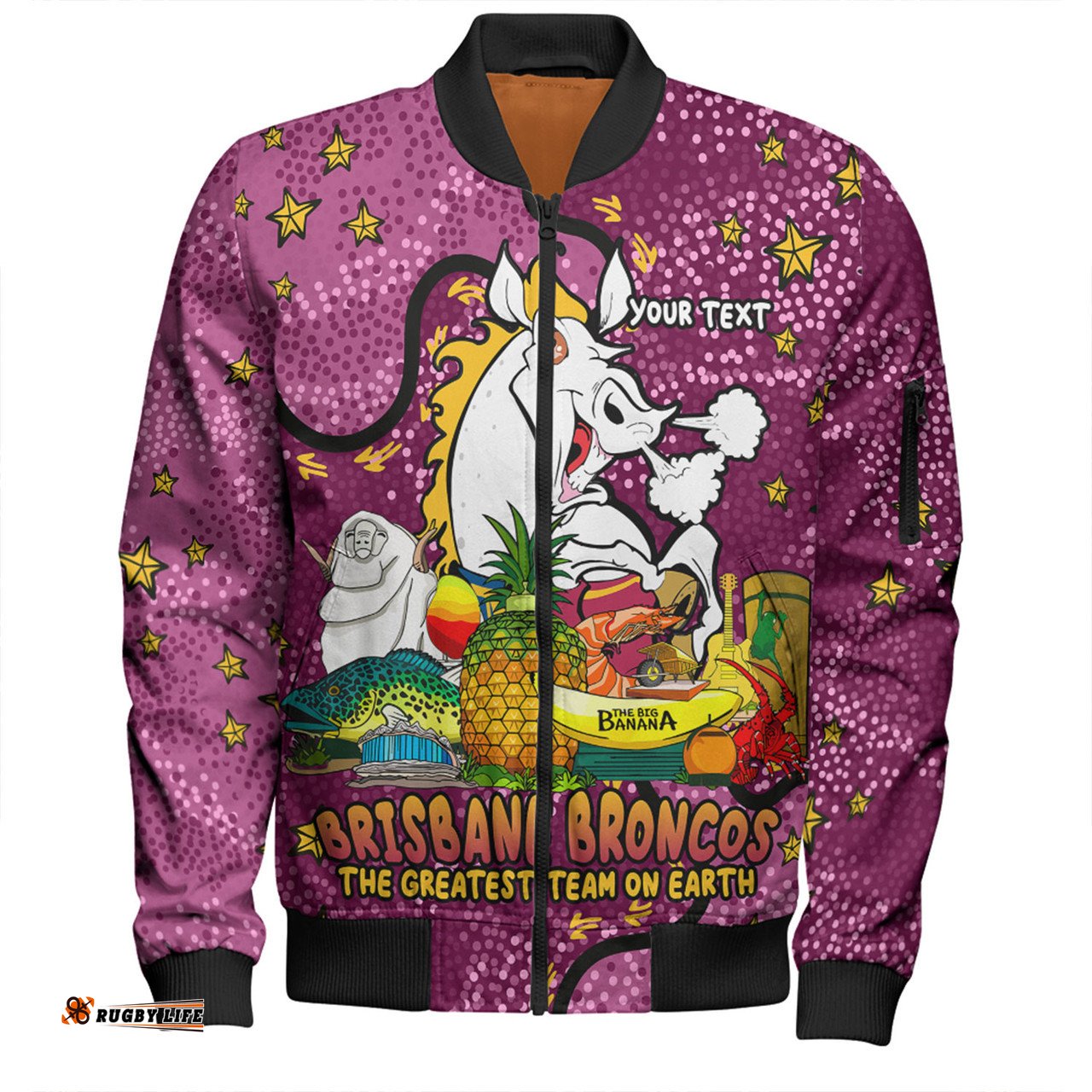 Amazing Aussie Brisbane Broncos Custom Australian Big Things Bomber Jacket