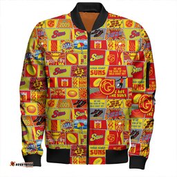 Amazing Aussie Gold Coast SUNS Legacy Of The Pride Comic Style Bomber Jacket