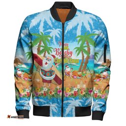 Amazing Aussie Australia Christmas Custom Have A Very Beachy Chrissie Xmas Bomber Jacket