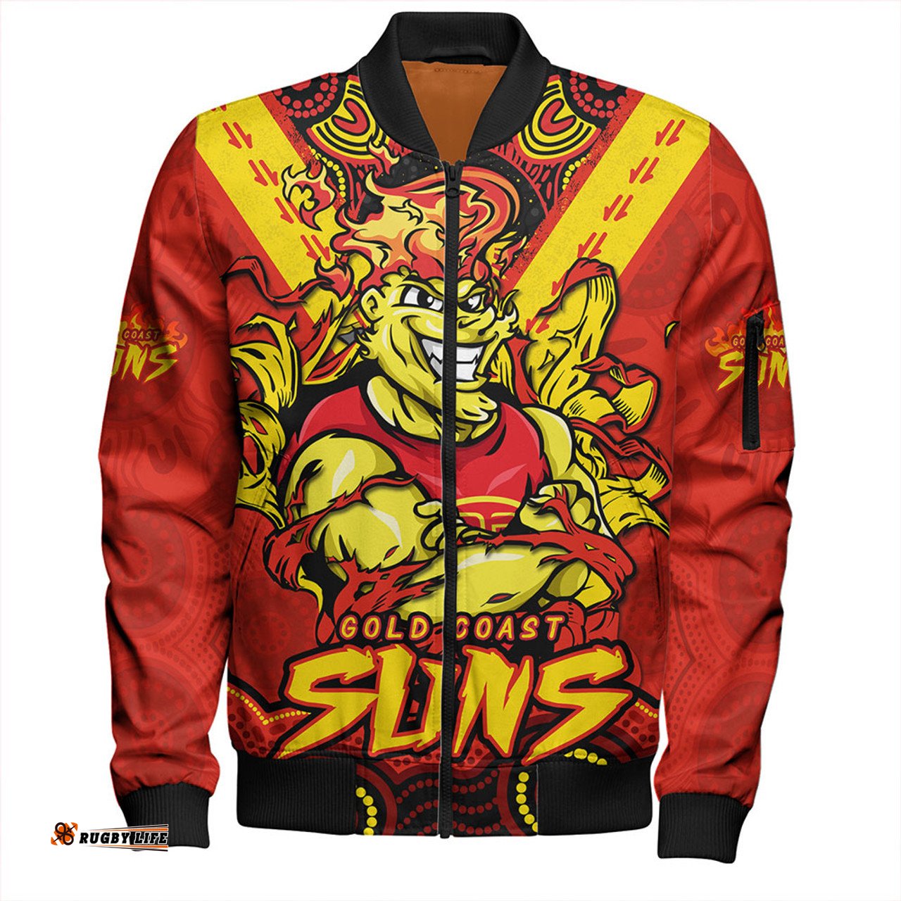 Amazing Aussie Gold Coast SUNS Ripped Legacy Of The Game Bomber Jacket
