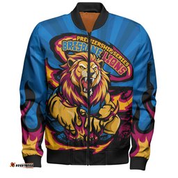 Amazing Aussie Brisbane Lions Premiership Series Flame Edition Bomber Jacket