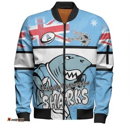 Amazing Aussie Cronulla Sutherland Sharks Happy Australia Day We Are One And Free Bomber Jacket