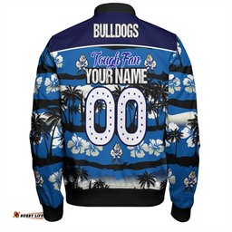 Amazing Aussie Canterbury Bankstown Bulldogs Eat Sleep Repeat With Tropical Patterns Bomber Jacket