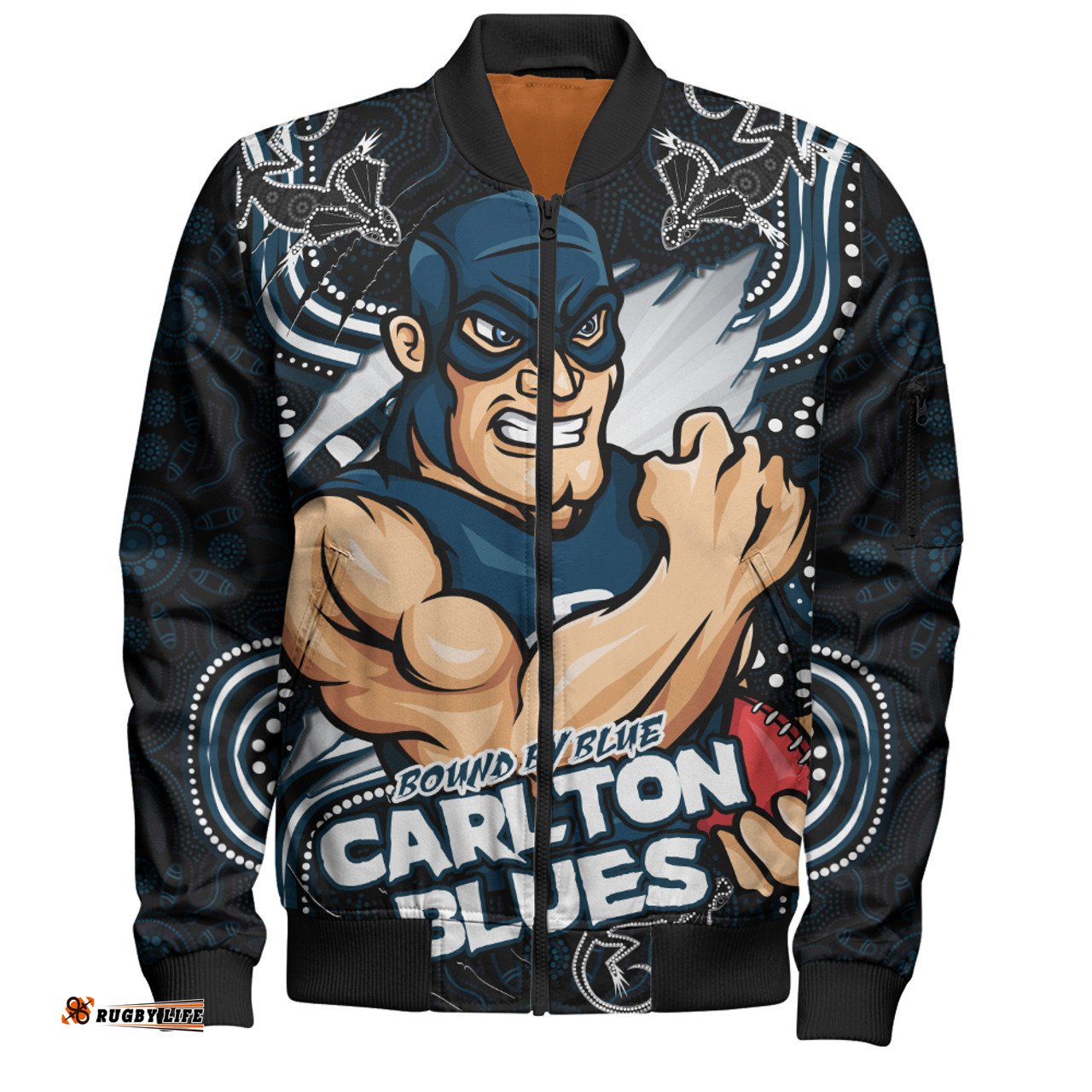Amazing Aussie Carlton Spirit Warriors Of The Game Bomber Jacket